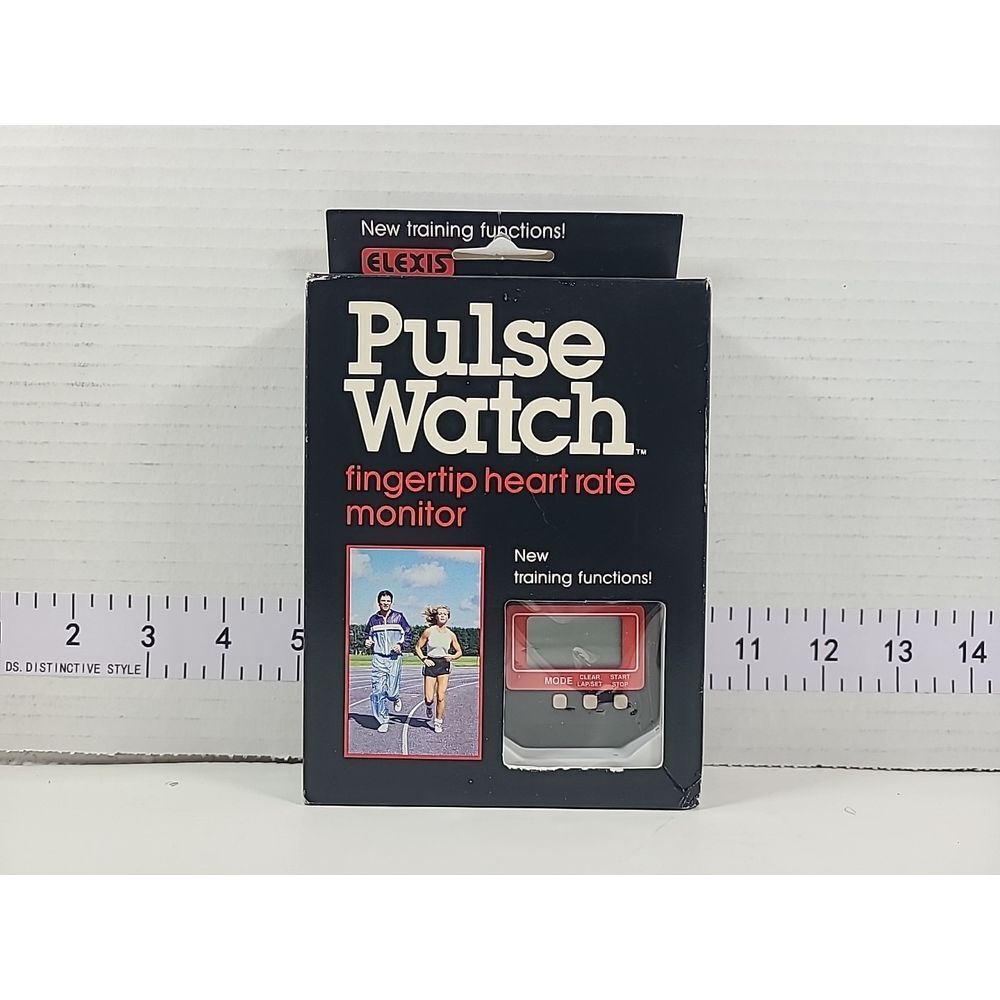 Vintage 80's Elexis Pulse Watch With Fingertip Heart Rate Monitor New‎ Retro